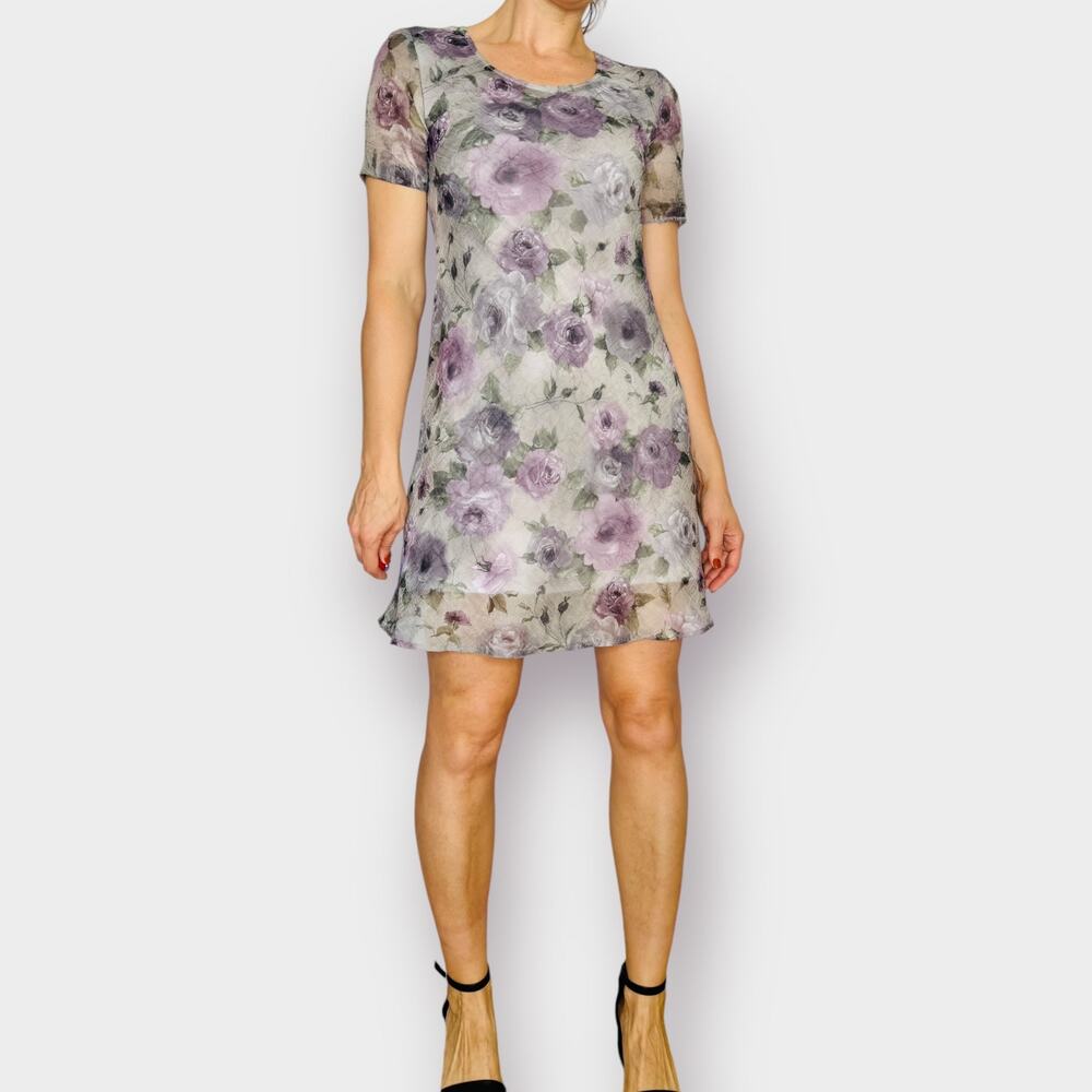 90s Dressbarn Gray and Lavendar Dress